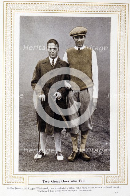'Two Great Ones Who Fail' - Bobby Jones and Roger Wethered, c1920s. Artist: Unknown