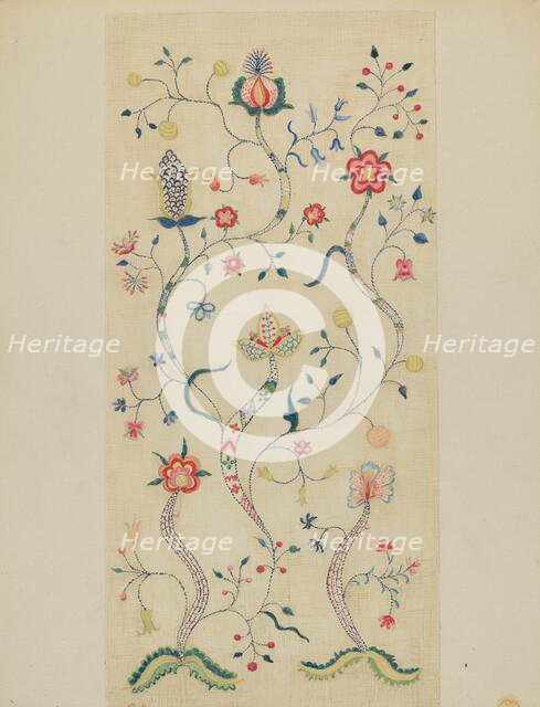 Crewel Embroidery, c. 1936. Creator: Fanchon Larzelere.