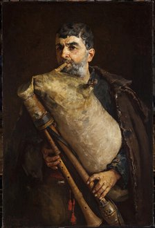 Bagpipe Player, 1879. Creator: Pantaleon Szyndler.
