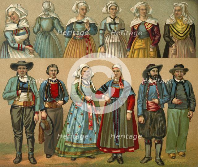 French national costume, late 19th century. Creator: Daniel Urrabieta Vierge.