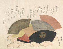 Fan-Box with Fans, 19th century. Creator: Totoya Hokkei.