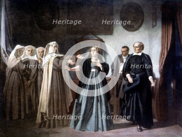 Mariana Pineda awaiting execution before going to the gallows on May 26, 1831 in Granada.