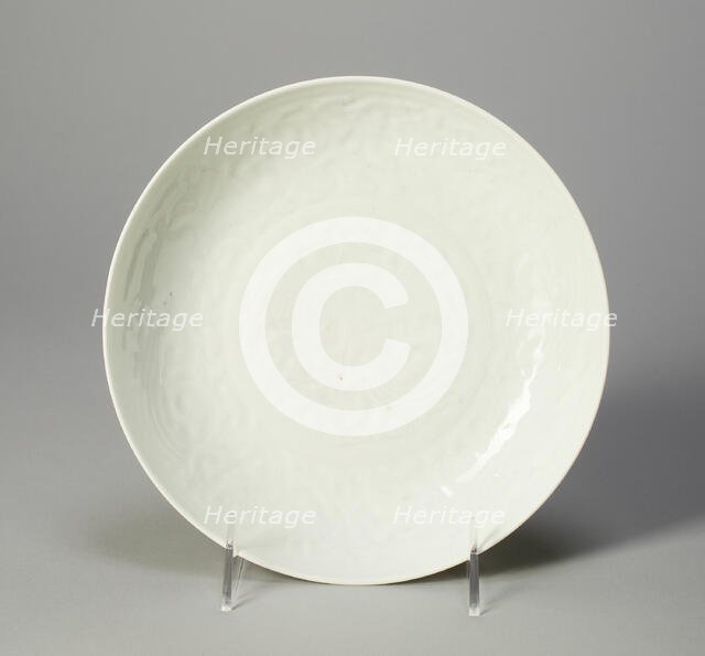 Dish with Phoenix and Stylized Flowers, Ming dynasty (1368-1644), Yongle mark and period. Creator: Unknown.