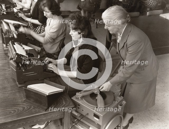 Typist training, 1961. Artist: Unknown