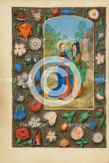 The Visitation; Crohin-La Fontaine Hours, about 1480-1485 ?. Creator: Master of the Dresden Prayer Book.