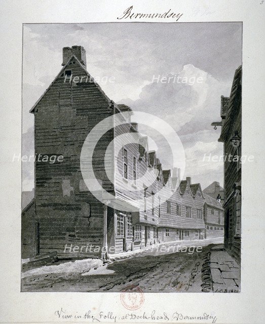 Dockhead Folly, Bermondsey, London, 1820. Artist: John Chessell Buckler