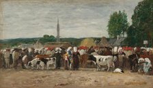 Fair in Brittany, 1874. Creator: Eugene Louis Boudin.
