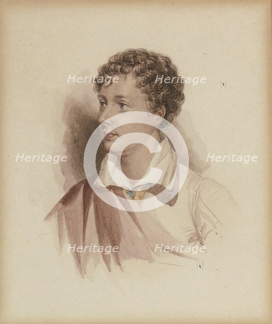 Portrait of George Gordon Byron, 6th Baron Byron (1788-1824) After a portrait of 1808 , 1831.