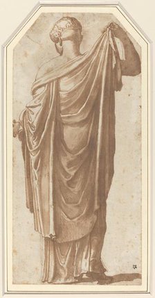 Female Roman Statue Seen from the Back. Creator: Nicolas Poussin.