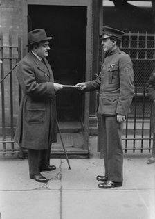 Caruso greets a marine, between c1915 and c1920. Creator: Bain News Service.