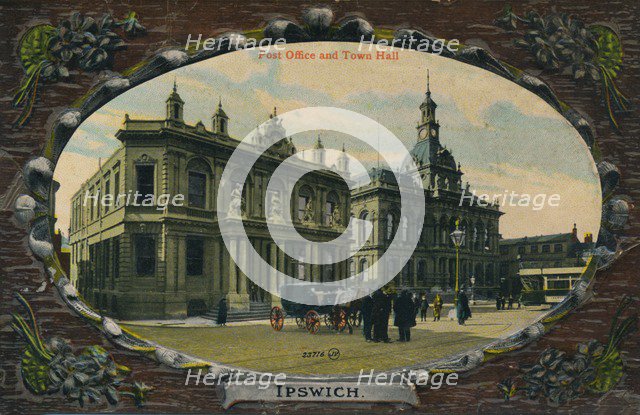 Post Office and Town Hall, Ipswich, Suffolk, c1905. Artist: Unknown.