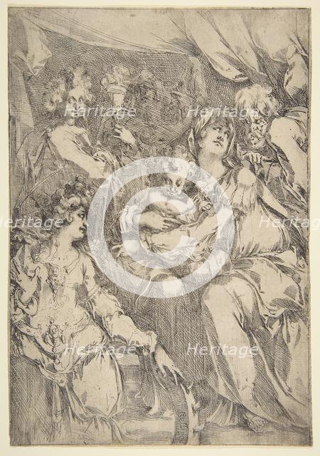 The Holy Family with Saint Catherine, Saint John the Evangelist and an Angel, 1612-16. Creator: Jacques Bellange.