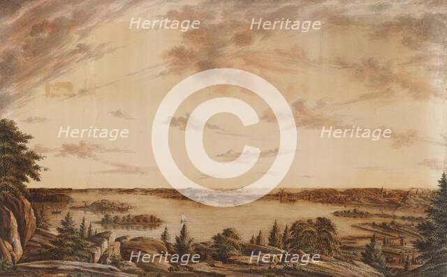 Helsinki as seen from Sörnäis, 1817. Creator: Erik Wilhelm the Younger.