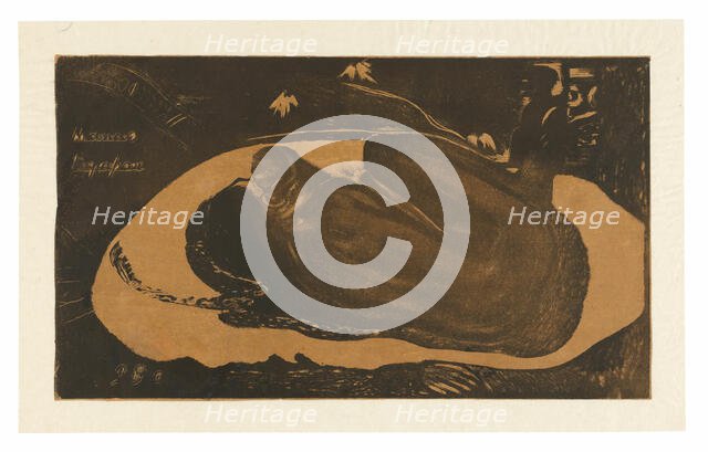 Manau tupapau (She Thinks of the Ghost or The Ghost Thinks of Her), from the Noa Noa Suite, 1893/94. Creator: Paul Gauguin.