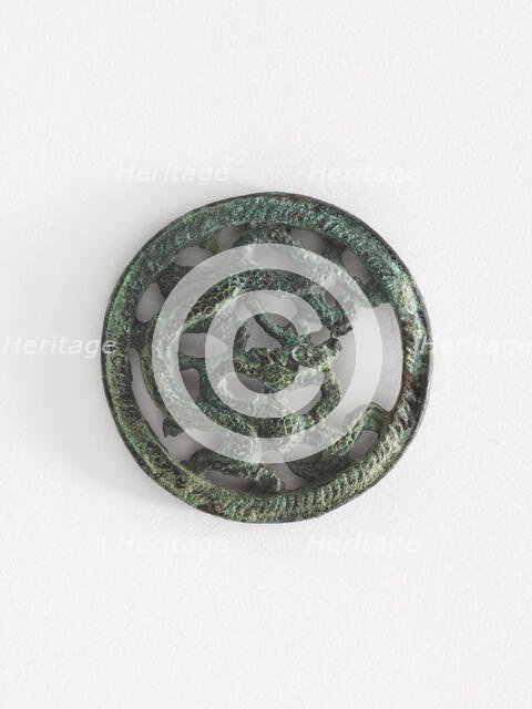 Costume ornament: dragon in roundel (pair with F1917.566), Goryeo period, 12th-13th century. Creator: Unknown.