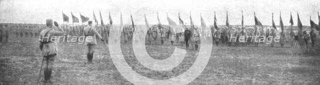 ''Combat Aerien; "Au Nom De Guynemer….."; sur le terrain d'ou Guynemer s'envola..., 1917. Creator: Unknown.