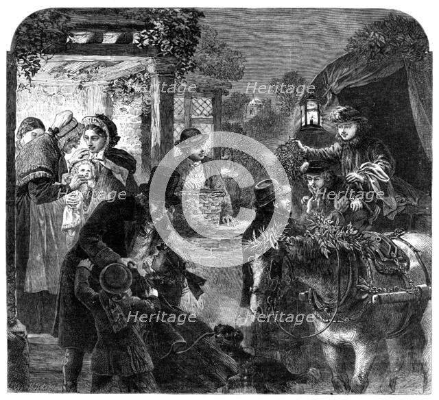 A Visit to the Old Folk on Christmas Eve - drawn by Alfred Hunt, 1864. Creator: Mason Jackson.