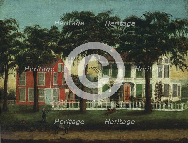 Houses on the Fox River, Illinois, 1881/90. Creator: Unknown.