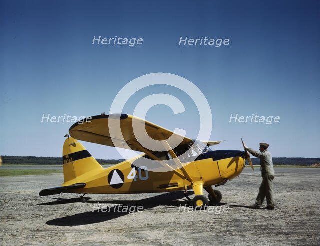 Civil Air Patrol Base, Bar Harbor, Maine, 1943. Creator: John Collier.