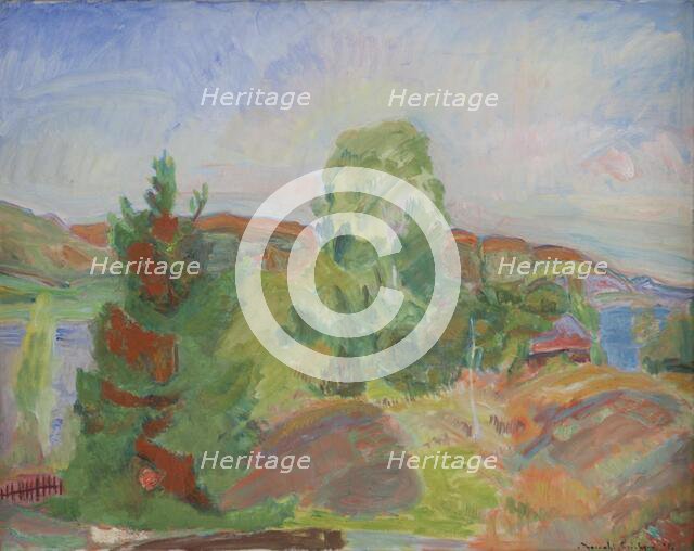 Midsummer. Landscape, 1935. Creator: Thorvald Erichsen.