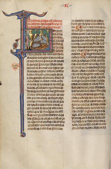 Initial L: A Shepherd with a Flock; Vidal Mayor, about 1290-1310. Creator: Unknown.