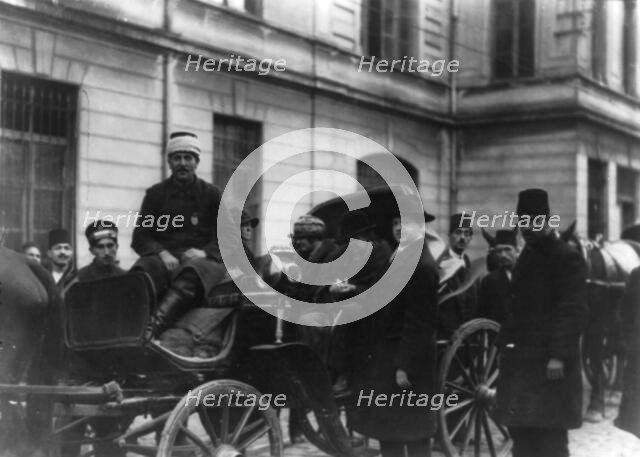 Frances Benjamin Johnston in carriage, in Constantinople, n.d.. Creator: Unknown.