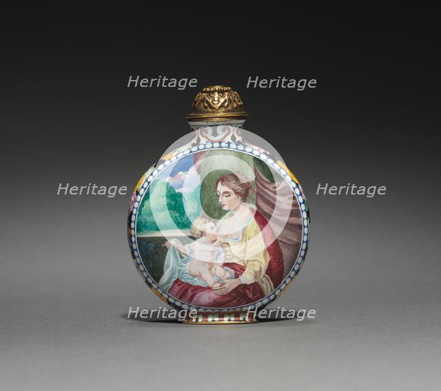 Snuff Bottle with European Figures, 1736-1795. Creator: Unknown.