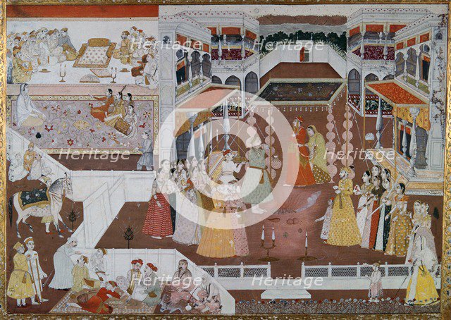 An Indian marriage painting from Lucknow, 18th century. Artist: Unknown