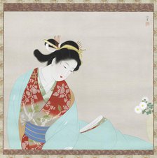 Making a Wish for a Long Life on Chrysanthemums, 1939. Creator: Shoen, Uemura (1875-1949).