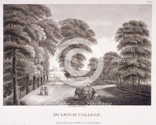 Dulwich College, Camberwell, London, 1792. Artist: William Ellis