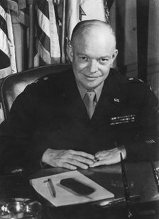 General Dwight D Eisenhower, American soldier and politician. Artist: Unknown