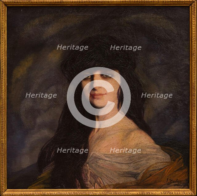 Portrait of Anna-Elisabeth, Comtesse Mathieu de Noailles (1876-1933), 1913. Creator: Zuloaga y Zabaleto; Ignacio (1870-1945).