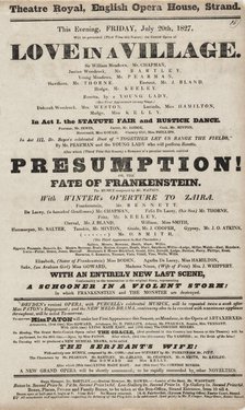 This evening, Friday, July 20th, 1827, will be presented (first time this season)..., c1827. Creator: Theatre Royal.
