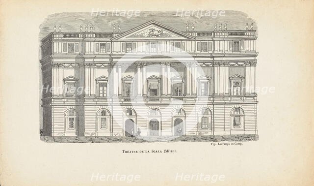 Teatro alla Scala in Milan, Mid of the 19th century. Creator: Renard, Edouard (1802-1857).