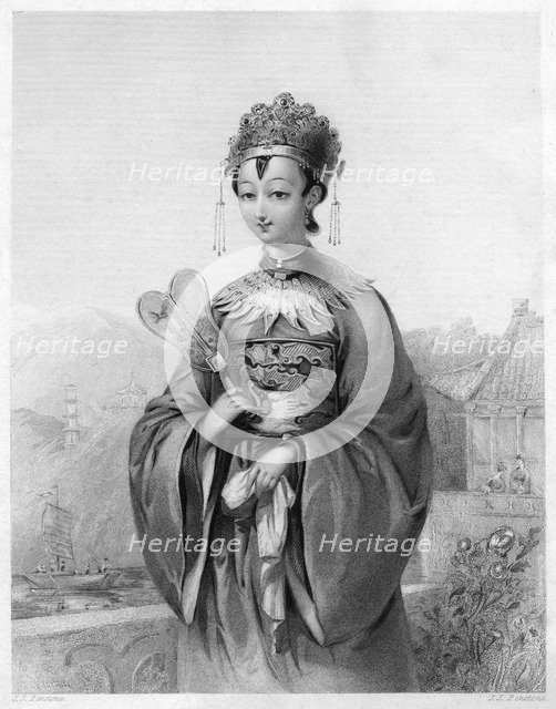 Costume of a Chinese lady, 1838. Artist: JJ Penstone
