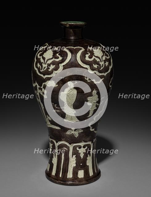 Vase: Fahua ware, late 15th Century. Creator: Unknown.