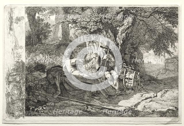 Der mit seinem Fuhrer rastende Kunstler. Creator: Johann Christoph Erhard (German, 1795-1822).