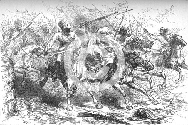 'Mutineers Advancing on Delhi', c1880. Artist: Unknown.
