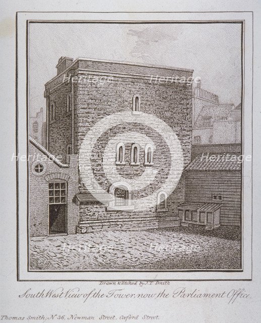 South-west view of the Jewel Tower, Old Palace Yard, Westminster, London, c1805. Artist: John Thomas Smith