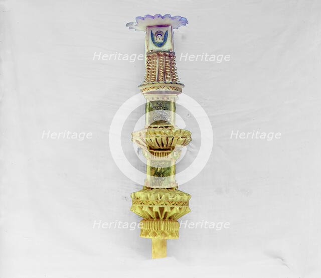 Candle - in the vestry of Ipatievsky Monastery, Kostroma, 1911. Creator: Sergey Mikhaylovich Prokudin-Gorsky.