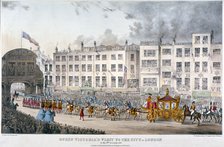 View of Temple Bar during Queen Victoria's visit to the City of London in 1837.                      Artist: Smart, W