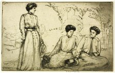 Three Girls, 1909. Creator: Donald Shaw MacLaughlan.