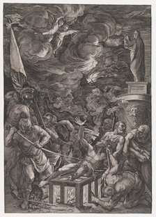 Martyrdom of St. Lawrence, 1571. Creator: Cornelis Cort.