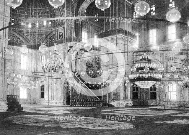 Inside the Mosque of Muhammad Ali at the Saladin Citadel, Cairo, Egypt, c1920s. Artist: Unknown