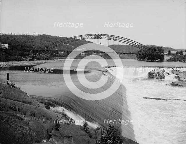 Falls and Arch bridge, Bellows Falls, Vt., between 1905 and 1910. Creator: Unknown.
