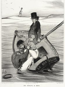 Une Révolte à Bord, 1843. Creator: Honore Daumier.