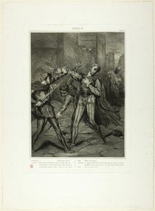 Villain, Thou Diest, plate ten from Othello, 1844. Creator: Theodore Chasseriau.