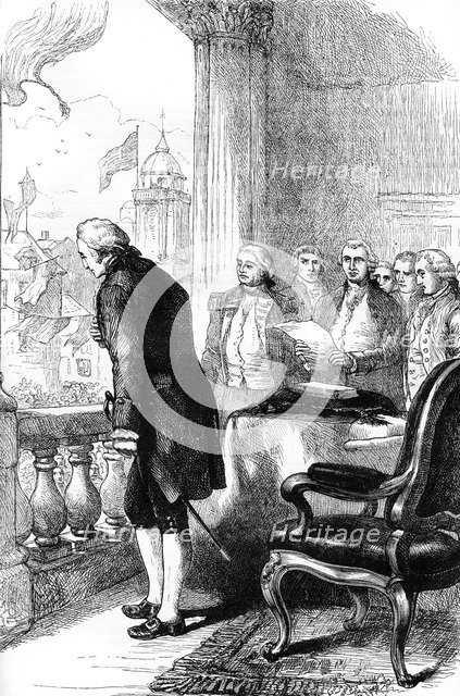 The installation of George Washington as President of the United States, 1789 (c1880). Artist: Unknown