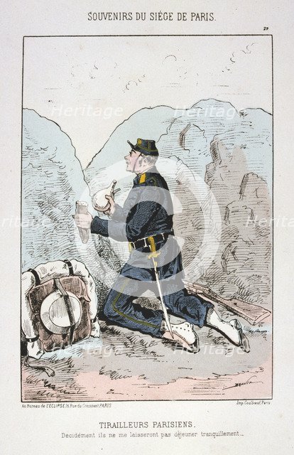 'Tirailleurs Parisiens', Siege of Paris, 1870-1871. Artist: Anon