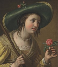 Portrait of Princess Elisabeth of the Palatinate (1618-1680) as a shepherdess, 1st Half of 17th cen. Creator: Honthorst, Gerrit, van (1592-1656).